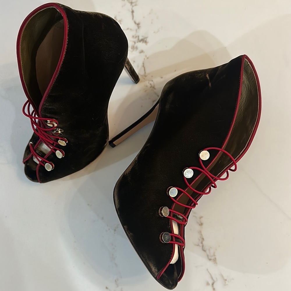 GIANVITO ROSSI Miral  Velvet Ankle Boots - Picture 4 of 9